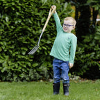 Kent & Stowe Kinder-Spatengabel – leichte Gartenforke für Kinder aus Edelstahl, kleine Heugabel mit Stiel aus Eschenholz, Länge: 71 cm