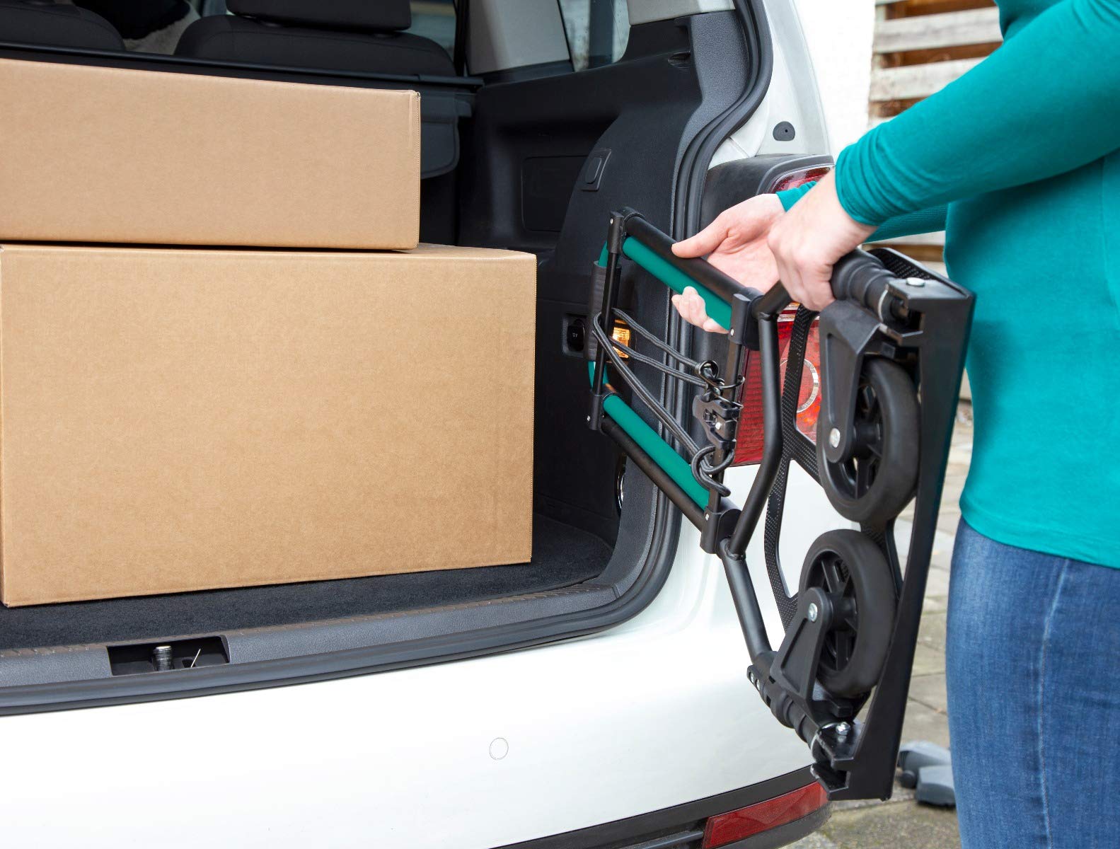 VONROC Sackkarre klappbar - Transportwagen, Transportkarre bis 80kg - Transporthilfe Vollgummireifen - Lastenwagen mit Rollen ideal zum Möbel verschieben