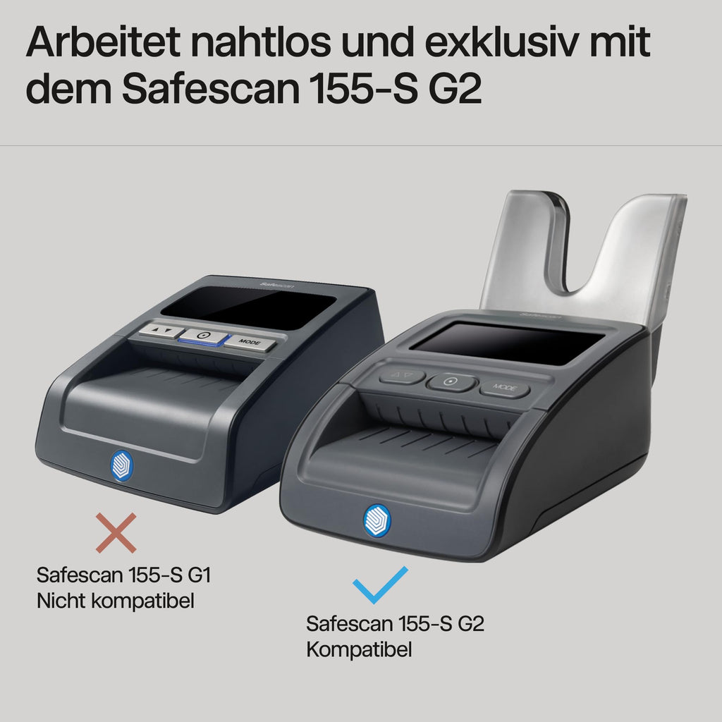 Safescan RS-100 Banknotenstapler, sammelt geprüfte Banknoten von Geldscheinprüfern - abnehmbarer Stapler der einfach auf das Falschgeldprüfgerät Safescan 155-S G2 aufgesteckt wird