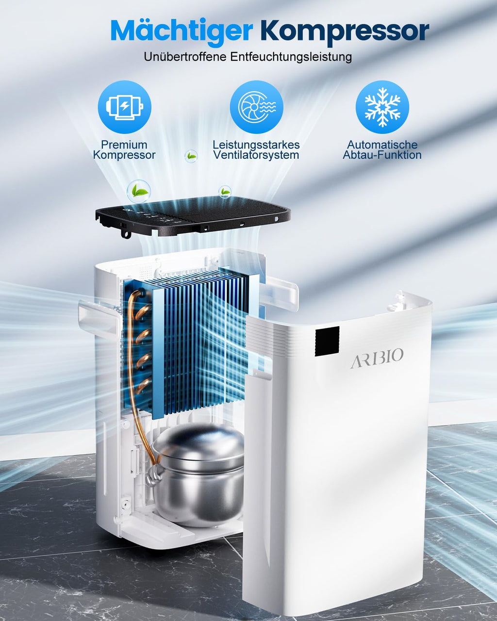Luftentfeuchter Elektrisch, 30L/Tag Leistungsstarker Entfeuchter mit LED Anzeige,Timer, Wäschetrocknung, Raumgröße ca 300m³/100㎡, Gegen Feuchtigkeit & Schimmel in Keller, Badezimmer & Wohnung