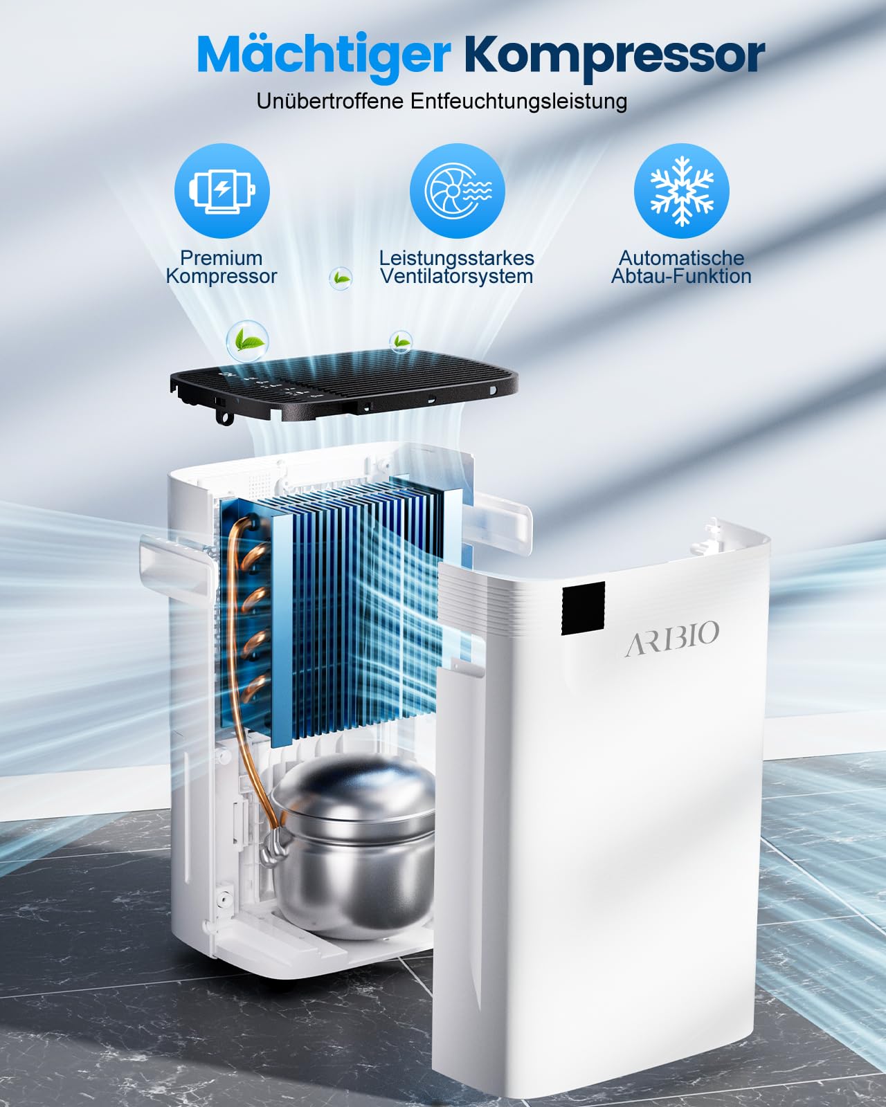 Luftentfeuchter Elektrisch, 30L/Tag Leistungsstarker Entfeuchter mit LED Anzeige,Timer, Wäschetrocknung, Raumgröße ca 300m³/100㎡, Gegen Feuchtigkeit & Schimmel in Keller, Badezimmer & Wohnung