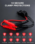 Povasee 6000A UltraSafe Starthilfe Powerbank für Pkw, 12V Booster Auto Starthilfe (bis zu 10L Benzin/8L Diesel), Starter Powerbank mit Starthilfekabel, Kfz Jump Starter mit LED und 2 USB-Ausgänge