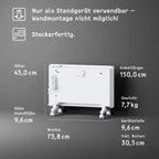 STIEBEL ELTRON Elektroheizung Standgerät für ca. 25 m², TÜV geprüft, Konvektor-Heizung mit elektronischer Regelung, 2 kW, energiesparend, LC-Display, Rollen, 204451