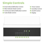 Comfee Luftentfeuchter, 50L/24h, Raumgröße ca. 250m³(100m²), Intelligenter Entfeuchtermodus, 24H Timer, Wassertank 6L, MDDP-50DEN7