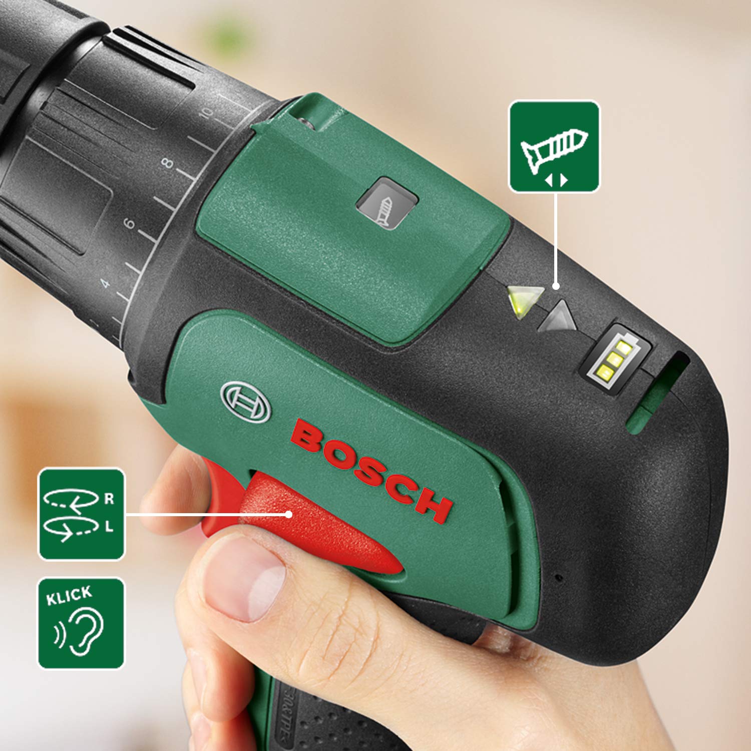 Bosch Akku Akkubohrschrauber EasyImpact 12 (1 Akku, 12 Volt System, im Softbag)