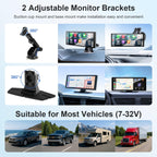 10,26 Zoll Carplay Display - Wireless Android Auto Car Play Display mit 4K Dashcam 1080P Rückfahrkamera IPS Touchscreen Bluetooth Mirror Link Split Screen FM Radio/AUX 64G TF