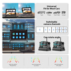 2 Magnetische Rückfahrkamera Kabellos, 10 Zoll 1080P FHD Monitor, 9600mAh Wiederaufladbare Akku, 1-Min Einrichtung, IP69K Wasserdicht Rückfahrkameras für Wohnmobile,Anhänger und LKWs