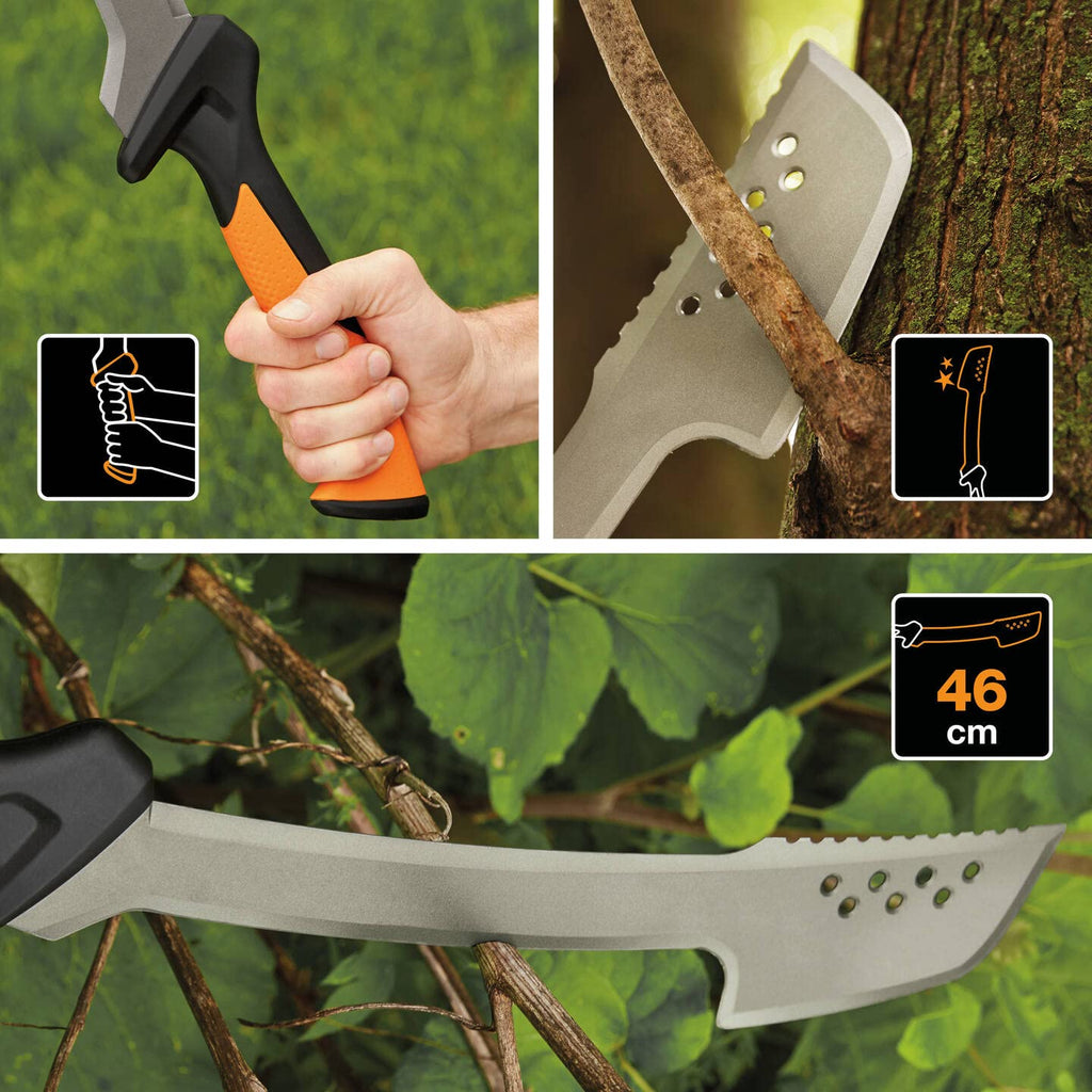 Fiskars Machete-Axt, Inkl. Holster aus Nylon, Klingenlänge: 46 cm, Gehärteter Stahl/Kunststoff, Schwarz/Orange, 1051236