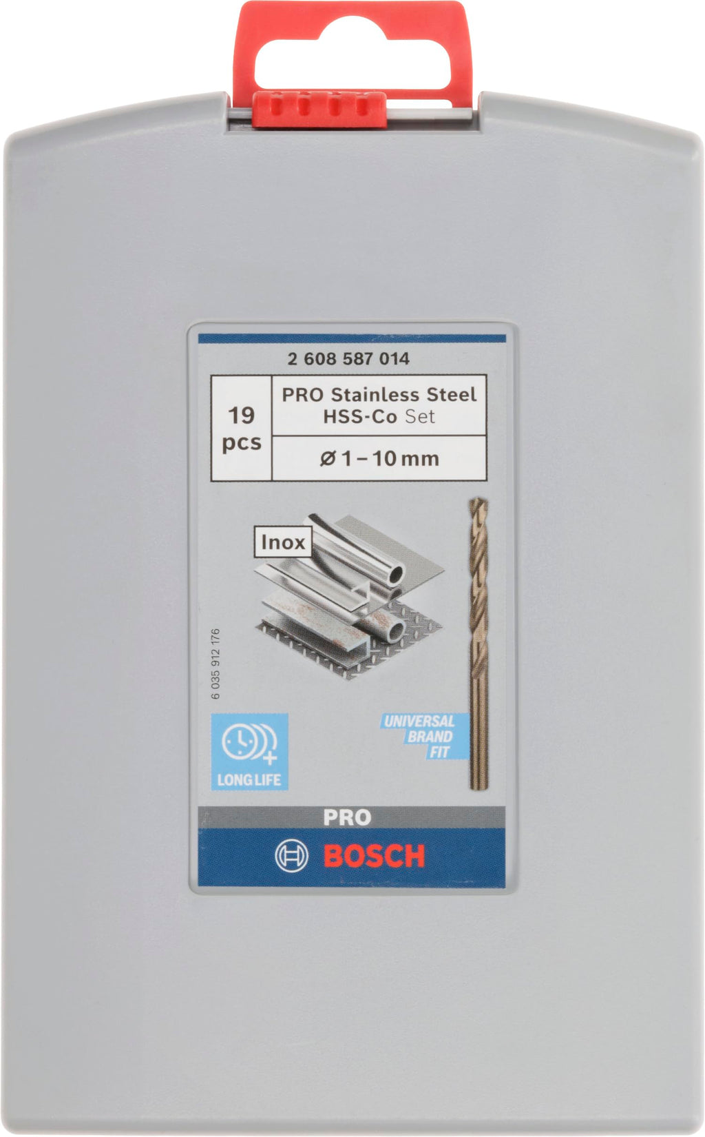 Bosch Professional 19tlg. Metallbohrer-Set HSS-Cobalt ProBox (für Edelstahl, Zubehör Bohrschrauber), Durchmesser: 1.0 - 10.0