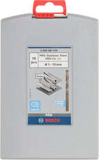 Bosch Professional 19tlg. Metallbohrer-Set HSS-Cobalt ProBox (für Edelstahl, Zubehör Bohrschrauber), Durchmesser: 1.0 - 10.0
