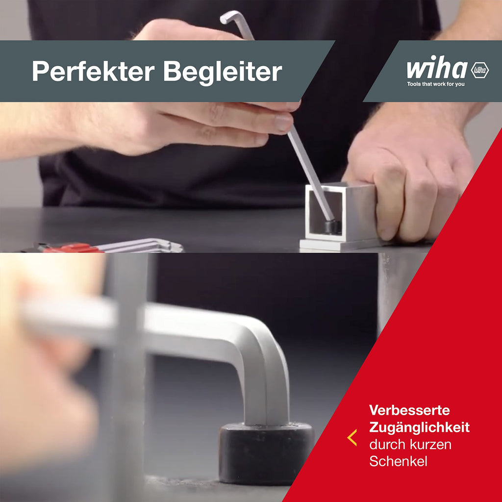 Wiha Stiftschlüssel Set mit ProStar Halter (35480) 10tlg. I Innensechskant Satz Kugelkopf I Innensechskantschlüssel klein 1,5/ 2/ 2,5/ 3/ 4/ 5/ 6/ 8/ 10