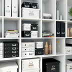 Leitz Click & Store Aufbewahrungsbox mit Deckel Mittel-Groß, Box für Unterlagen bis A4 im Büro u. Haushalt, Transportbox aus 85 % recycelter Premium-Hartpappe, Stabile Metallgriffe, Gelb, 60440016