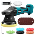 Anancyi Akku Poliermaschine 18V für Autos,15 mm Exzenter Poliermaschine, 2000-6000 RPM, 3-Geschwindigkeiten, 125mm Polierschwamm, für Mak-ita BL（Keine Batterie）