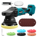 Anancyi Akku Poliermaschine 18V für Autos,15 mm Exzenter Poliermaschine, 2000-6000 RPM, 3-Geschwindigkeiten, 125mm Polierschwamm, für Mak-ita BL（Keine Batterie）
