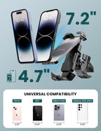 Grefay Motorrad Handyhalterung Handyhalterung Fahrrad [2025 Doppelt Vibrationsgedämpft] Handy Motorradhalterung 360° Drehbar Lenker Halter für iPhone16 15 14 13 12 Pro Max, Smartphone (Schwarz)