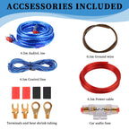 Verstärker Kabelsatz, Anschluss-Set Auto Verstärker Kabel Set, Subwoofer Kabel Set Endstufe Kabel, Car Audio Wire, 800W (10-Gauge Leitung, 4,5 Meter)