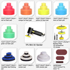 Mini Poliermaschine,druckluft Polierer 25mm 50mm 80mm Exzenter Schleifer Druckluft Winkelschleifer Poliermaschin/polierer Mit 24tlg Polierschwämme Polierpad Polierschleifmaschine Set für Auto