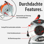 Brennenstuhl Garant S V2 IP44 Kabeltrommel 40m outdoor (Made in Germany, Kabel in Signalfarbe orange, aus Stahlblech, kurzfristiger Einsatz im Außenbereich)