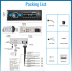 Hodozzy DAB+/DAB Autoradio 1 Din Bluetooth 5.0, 2xUSB/SD/EQ/Aux-in,Lenkradsteuerung,Freisprecheinrichtung,MP3 Player,25W*4