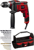 Einhell Schlagbohrmaschinen-Set TC-ID 1000 E Kit (1.010 W, Bohrleistung Holz 32 mm, Metall 13 mm, Beton 16 mm, 13 mm Schnellspannbohrfutter, inkl. 16-tlg. Bohrer-Set und Tasche) Rot