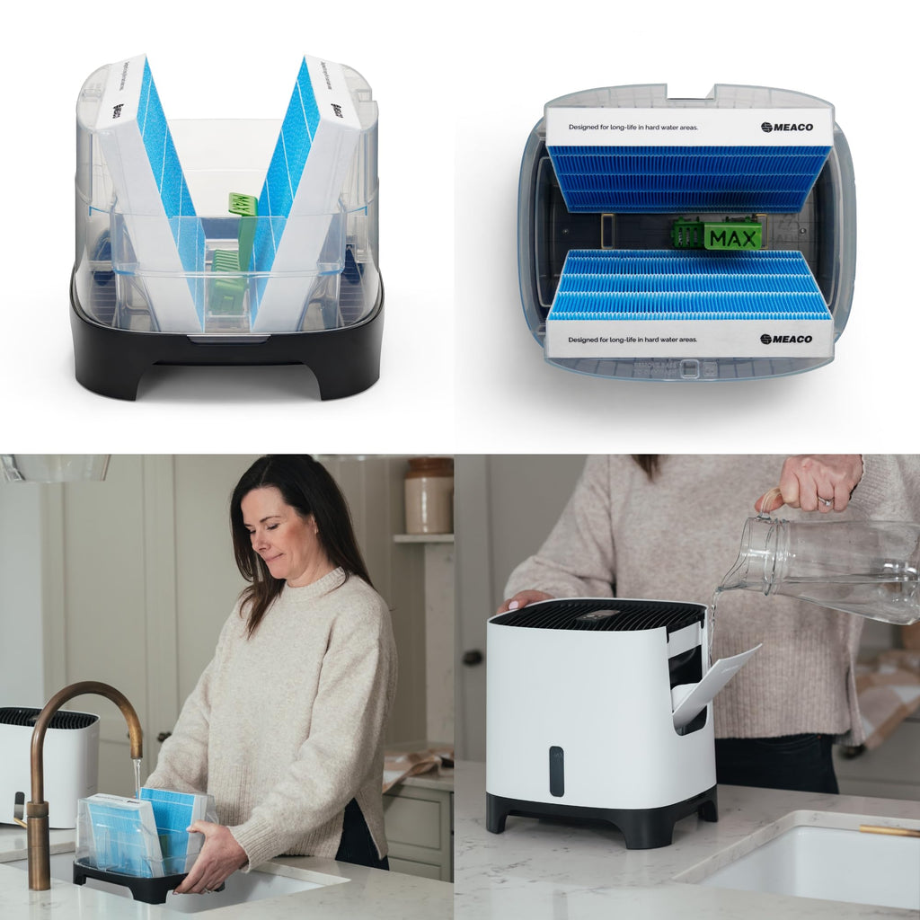 Meaco Armin 300 ml Verdunstungsbefeuchter – Luftbefeuchter Für Räume Bis 44 m², 2,4 L Tank, Geeignet Für Weiches Und Hartes Wasser, Reine Und Optimal Befeuchtete Luft Ohne Weiße Rückstände