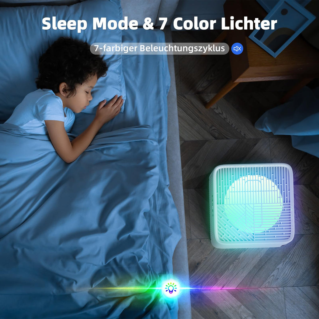 Luftentfeuchter 2.2L,Raumentfeuchter Elektrisch Entfeuchter mit LED Display,Ultra Leiser,2-12-Stunden-Timer,7 Farben Licht,Auto-Stopp & Automatisches Entfrosten,Ideal für Schlafzimmer, Badezimmer.