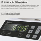 Safescan 1250 EUR Münzzähler, der gemischte EUR-Münzen schnell zählt und sortiert - Münzsortierer, sortiert Münzen nach Stückelung - Geldzählmaschine für das Zählen von Münzen