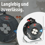 Brennenstuhl Garant V2 Kabeltrommel 50m Kabel (Made in Germany, 4 Schutzkontakt-Steckdosen, Überhitzungsschutz, Trommelkörper aus Spezialkunststoff)