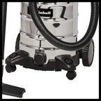 Einhell Wet Dry Vacuum Cleaner TC-VC 1930 SA 1,500 W, 30 L, Blower Connection, Cable Holder, Accessory Holder, Includes Combination Nozzle Carpeted/Smooth Floors, Crevice Nozzle, Plastic Hose 2.5 m
