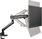 ICY BOX Monitor Halterung für 1 Monitor bis 32 Zoll (bis 8kg, VESA 75x75/100x100), Monitorständer aus Stahl, Schwenk-& Neigbar, Befestigung auf Tischplatte/Tischkante, IB-MS313-T, Schwarz