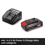 Einhell Akku-Schlagbohrschrauber TE-CD 18/44 Li-i (1x2,5Ah) Power X-Change (18 V, 44 Nm, Schlagbohrfunktion, 13 mm Metallbohrfutter, 2-Gang, inkl. 2,5 Ah Akku & Ladegerät)
