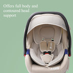 Innokids Säuglings Autositz Einsatz, Neugeborener Kopf-Stützkissen und Körper-Stützkissen für Babys Anzug für Baby-Autositze und Kinderwagen (Beige)