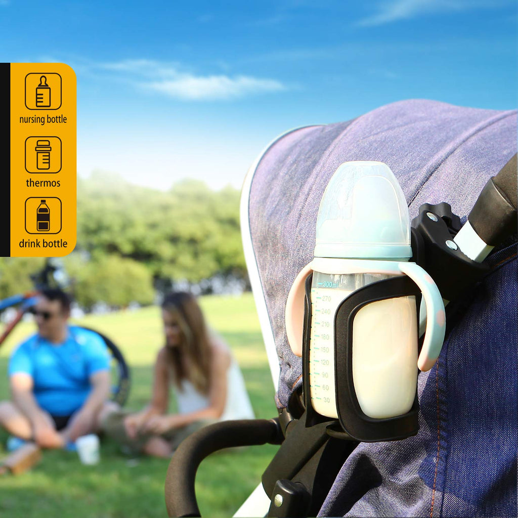 BUNDLEPRO Getränkehalter für Kinderwagen,Universal Getränkehalter für Fahrrad, 2 Stücke,360 Grad Rotation, Flaschenhalter Wasser Becherhalter für Trolleys Mountainbikes,Kinderwagen und Rollstuhl