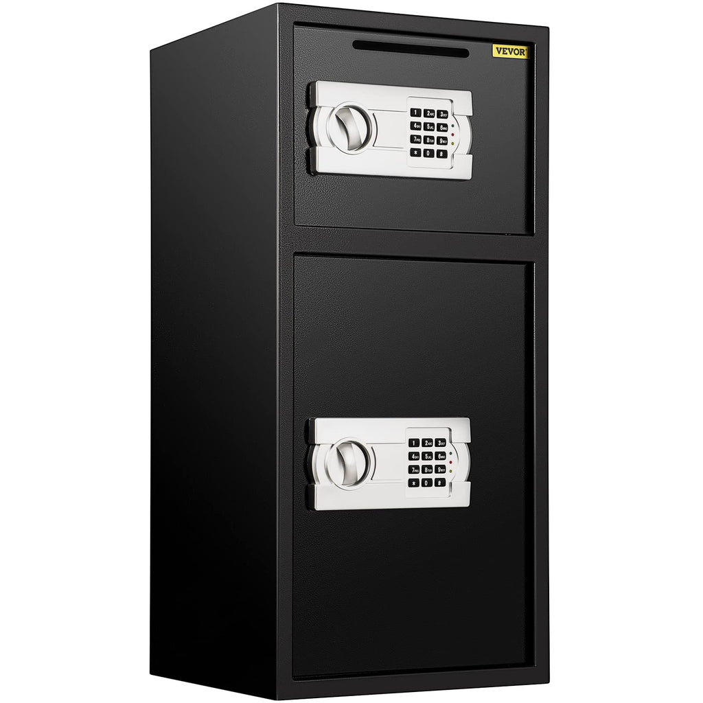 BuoQua Elektronikschloss Tresor 4MM Doppel- Stahltür Sicherheitsschrank Mit Zahlenschloss Möbeltresor Mit Schlüssel Doppelbarschlosss für Schmuck Dokumente Urkunden Geld usw.