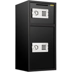 BuoQua Elektronikschloss Tresor 4MM Doppel- Stahltür Sicherheitsschrank Mit Zahlenschloss Möbeltresor Mit Schlüssel Doppelbarschlosss für Schmuck Dokumente Urkunden Geld usw.