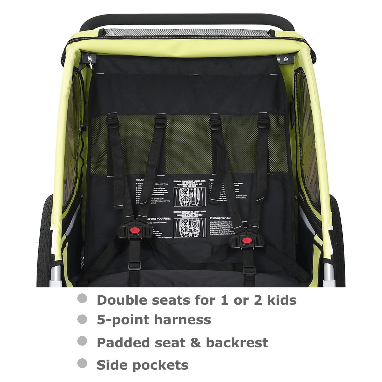 Tiggo S2 Kinderanhänger mit Federung Jogger 2 in 1 Kinder Buggy fahrradanhänger Anhänger 360° Drehbar