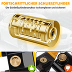 Tevlaphee Lenkradkralle, Lenkradschloss für Auto, Diebstahlsicherung auto, Strapazierfähig, Universelle Passform, PVC-Schutz, Verstellbar für Autos, SUVs, Wohnmobil, Wohnwagen, 3 Schlüssel(Gelb)