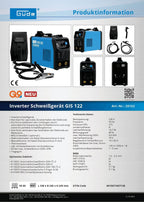 Güde Inverter Schweißgerät GIS 122 (230 V, 16,7 W Leerlaufleistung, 3.6 kVA max. Netzleistung, 10-120 A Regelbereich Schweißstrom, inkl. Elektrodenhalter, Masseklemme, Schlackenhammer & Schweißschild)