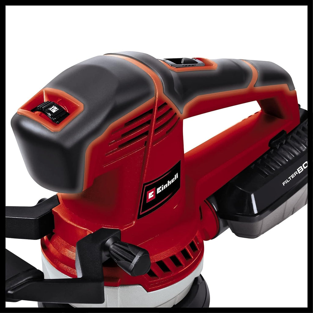 Einhell Exzenterschleifer TE-RS 40 E (400W, 12.000-24.000 1/min Schwingzahl, 125mm Scheiben-ø, aktive Staubabsaugung, Filterbox)