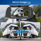 Hikity Rückfahrkamera Set mit 7" LCD Monitor & AHD Rückfahrkamera mit Stabilem Signal, IP66 Wasserdicht, IR Nachtsich Auto Rückfahrkamera 4Pin 15M für LKW/Anhänger/Bus/Van(12-24 Volt)