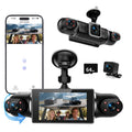 360° Dashcam Auto Vorne Hinten 4 Kanal Dash Cam Auto Kamera FHD 2K+1080Px3,4×140° Weitwinkel,WDR-Nachtsicht (8 IR-LEDs), 3" IPS Display,G-Sensor,24/7 Parkmodus,Loop-Aufnahme, inkl. 64GB SD-Karte, App