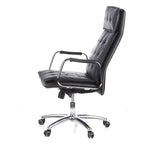 hjh OFFICE 600920 Chefsessel Bürostuhl Villa 20 Nappaleder Schwarz Büro-Sessel mit hoher Rückenlehne