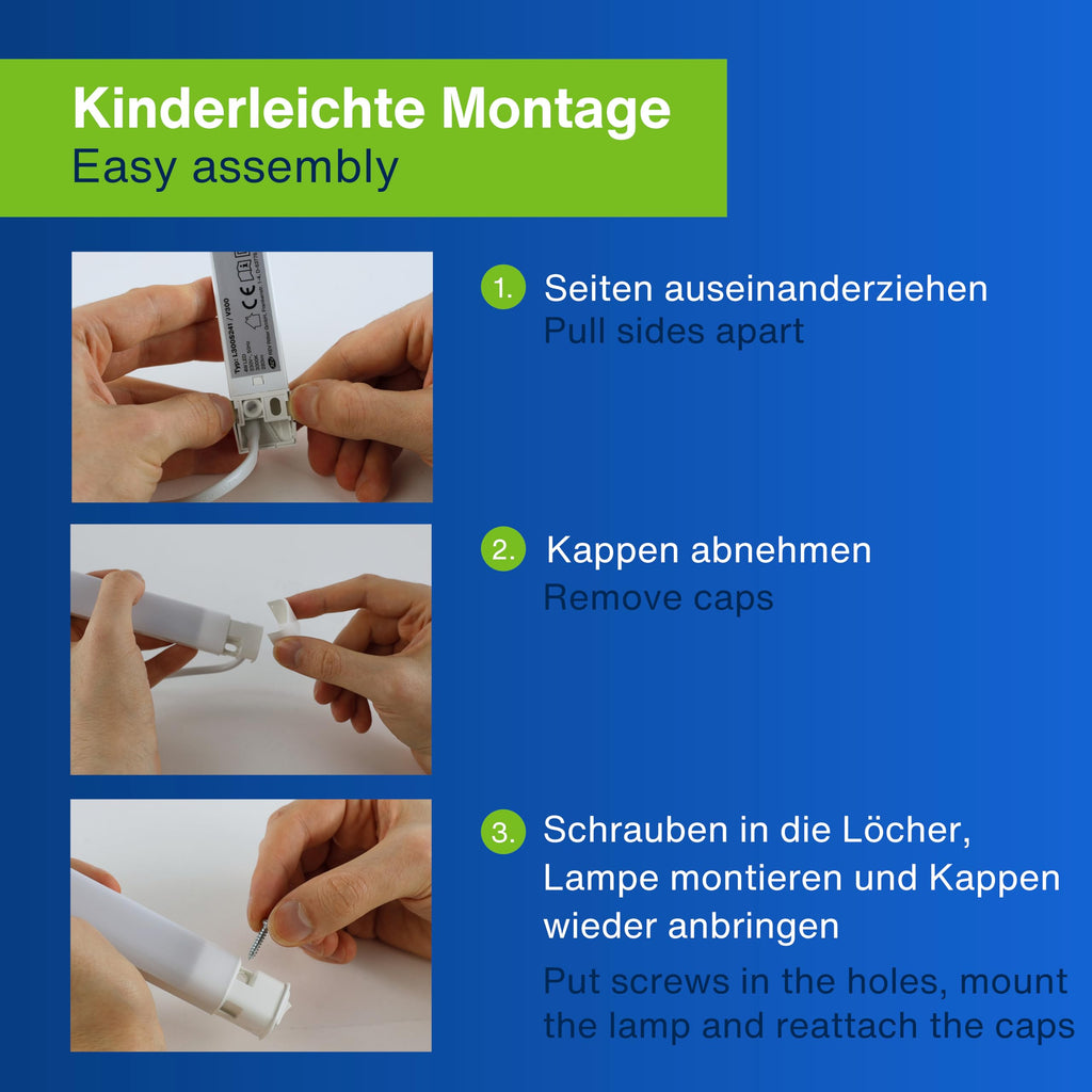 REV Unterbauleuchte Küche LED V600 - Schrankbeleuchtung 60cm, 20.000h, LED Leiste 8W, 600lm, 3000K, weiß
