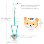 Infantino Music & Lights 2-in-1-Türschaukel, Anregende Aktivitätsschaukel für Babys mit bewegungsgesteuerten Geräuschen, Fuchs