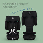 Maxi-Cosi Nomad XL Plus, Mitwachsender Kindersitz 9-36kg, 15 Monate - 12 Jahre, 76-150cm, Klappbarer Kinderautositz, Ultrakompakt & Leicht, G-CELL Seitenaufprallschutz, Reisetasche, Authentic Black