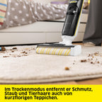 Karcher Saugwischer FCV 3, kabelloser Saugwischer mit 3 Reinigungsmodi, Akkulaufzeit: ca. 30 min, Flächenleistung pro Akkuladung: ca. 130 m², Weiß