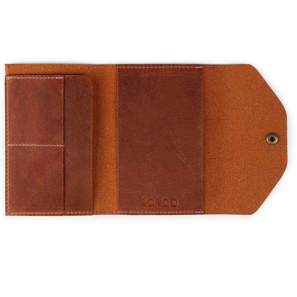 Londo Echtleder Portfolio – Schreibmappe mit Notizblock & Druckknopfverschluss für Business, Büro & Reisen