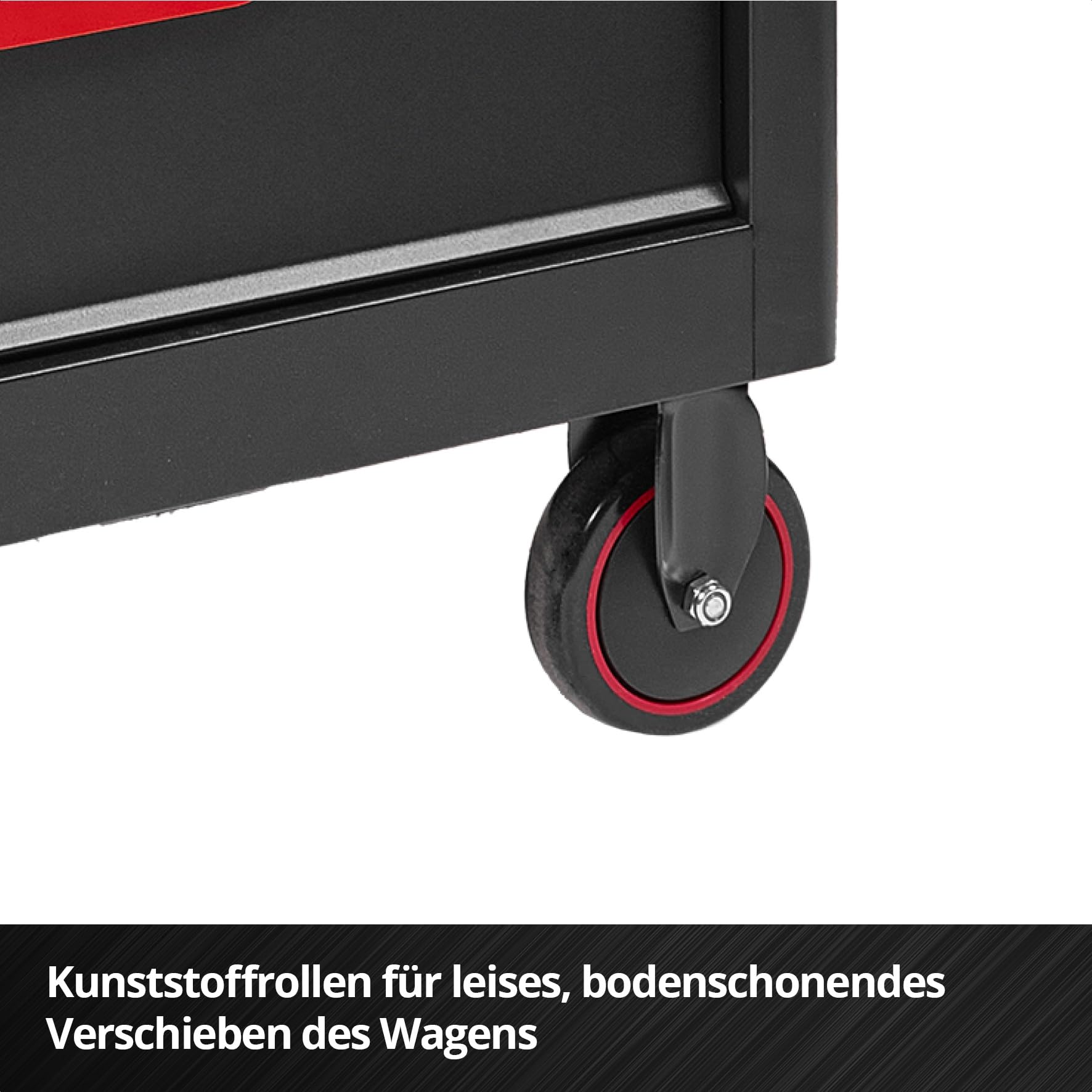 Original Einhell Werkstattwagen leer (6 Schubladen, Interlock-System, kugelgelagerte Führungsschienen, belastbar bis 135 kg, mobil mit Feststellrollen)