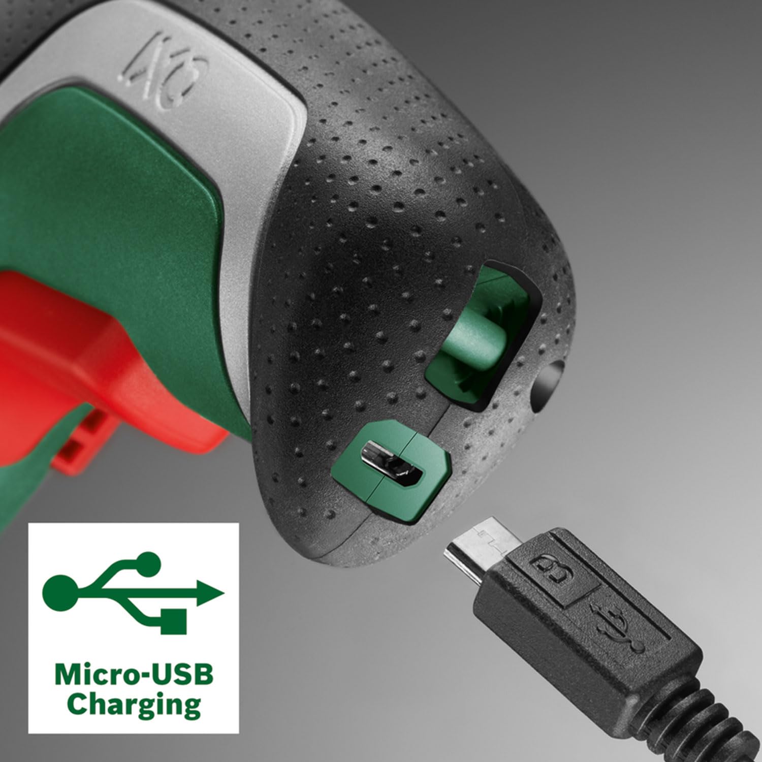 Bosch Akkuschrauber IXO (7. Generation; 3,6V; 2,0Ah; 5,5Nm; mit Mikro-USB-Kabel; schraubt bis zu 190 Schrauben; in Aufbewahrungsbox)