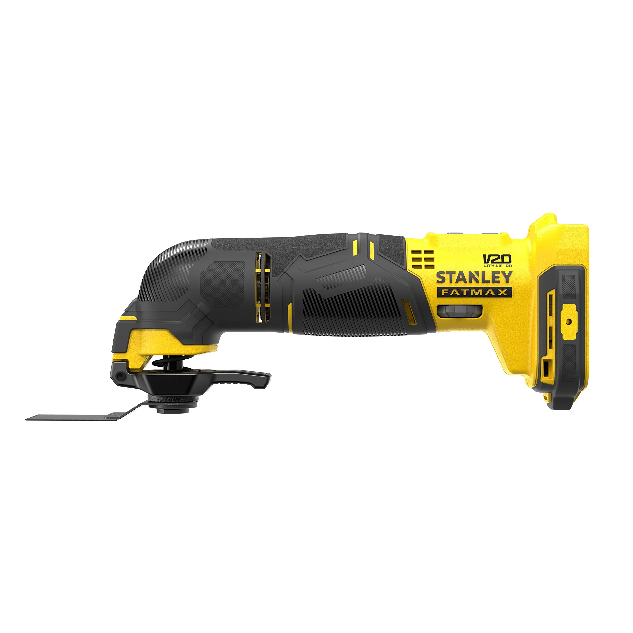 Stanley FatMax 18V Akku-Multifunktionswerkzeug SFMCE500B (Schleifer, Säge & Universalmesser in einem Gerät – Oszillierendes Werkzeug, inkl. 20-tlg. Zubehör, Lieferung ohne Akku und Ladegerät)